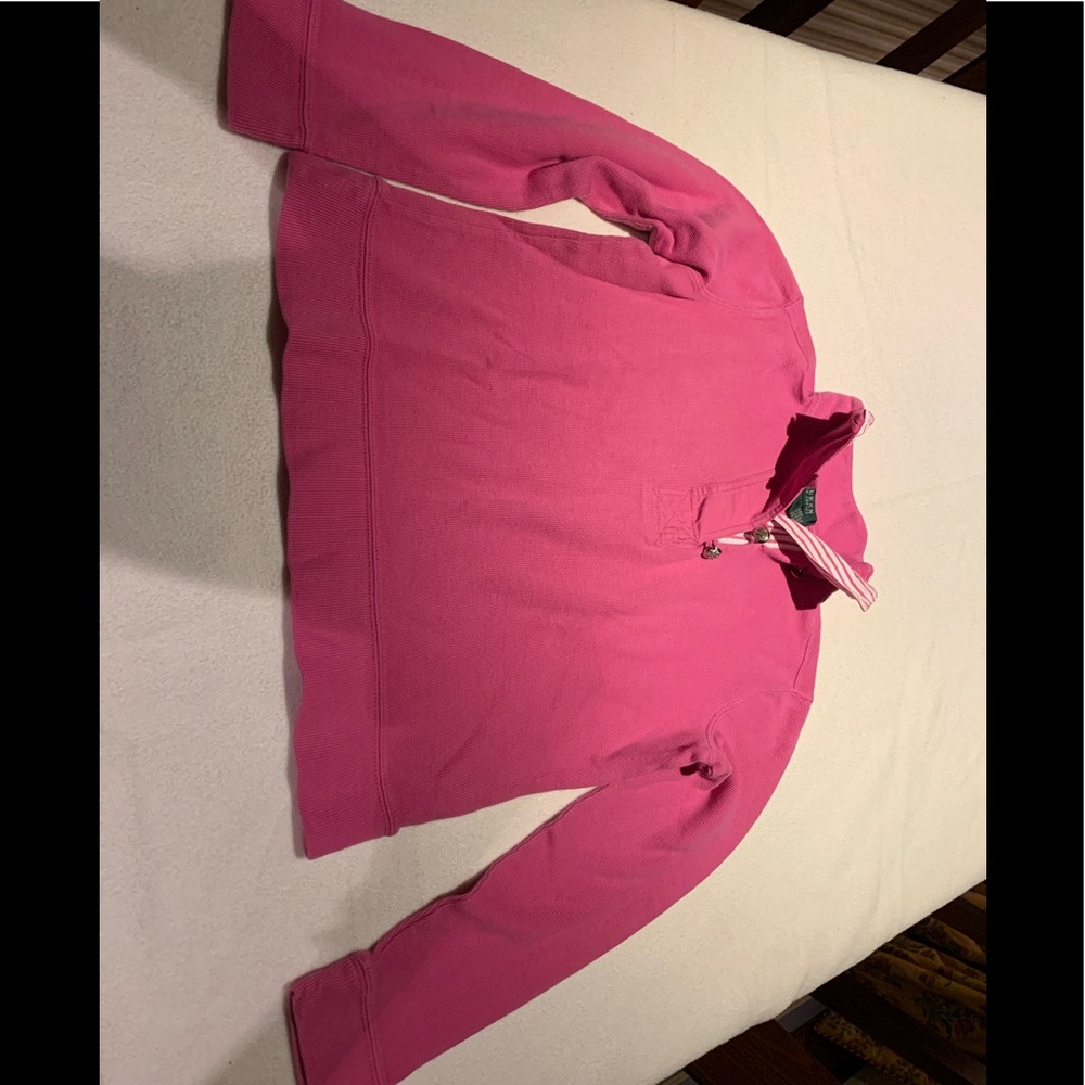 Ralph Lauren girls cotton jersey with pinstripes